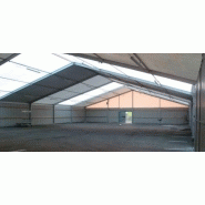 Tente de stockage fermée en aluminium - couverture multi-éléments - 20 x 25 x 3 m - ancrage au sol avec platine_2