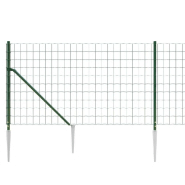 Vidaxl clôture en treillis métallique et piquet d'ancrage vert 1x10m 154113_2