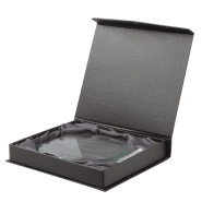 Trophée octogonal en verre transparent avec support - livré avec boîte cadeau noire_2
