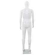Vidaxl mannequin homme corps complet base verre blanc brillant 185 cm 142926_2