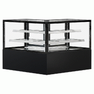 Vitrine réfrigérée d'angle pour pâtisserie MADRID - 1500 mm - 2 étagères - Noir_2