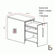 Caisson latéral maxi rangement - Mobel Linea - Gris aluminium, Droit, Chêne veiné_0