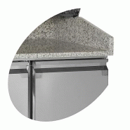 Table de préparation pizza en granit - 2 portes 60/40 et tiroirs | Tefcold - PT1310_2