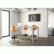 Table haute Tempo - Mobel Linea - 160, Alu, Acacia clair_2