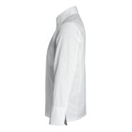 Alicante - Veste de cuisine homme - Clément Design - col bord à bord, pressions cachées, tissu armuré rayé_2