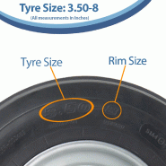 3.50-8 Haybob Rake Turner Wheels H8023 Fitted Rim 25mm Ball Bearings (Set of 4)_2
