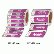 Étiquettes adhésives de marqueur de tuyauterie Acides et bases_2