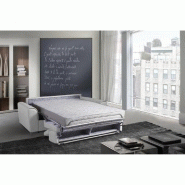 Canapé convertible express IMOLA - Matelas 18 cm - Couchage 140x197 cm - Mousse polyuréthane haute résilience - Blanc cassé_2