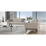 HUDSON OLTA CANAPÉ FIXE  BLANC CASSÉ BEIGE AVEC PIÈTEMENT EN ACIER - EXTRA LARGE_2