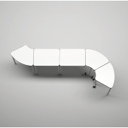 Table d'école rectangulaire Square - structure métallique et finition blanche_2