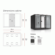 Cabine acoustique 6 personnes domus xl - MOBEL LINEA - gris anthracite , gris_2