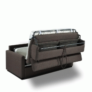 Canapé convertible express Darwin - Têtières réglables - Couchage 120x197 cm - Matelas 16 cm - Tissu tweed gris anthracite_2