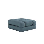 Fauteuil futon standard convertible Cube Chair - Bleu pétrole - Matelas 90x190 cm - Tissu coton et polyester_2