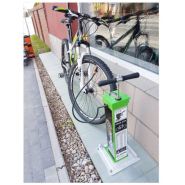 Station de gonflage vélo avec manomètre - Acier galvanisé ou inox - Options antivol et support vélo - PRS-SV1_2