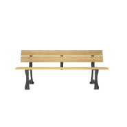 Banc Pragues 1800 mm en Robinier et pieds fonte_2
