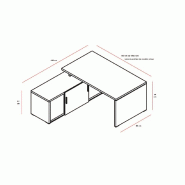 Bureau de direction Quando sur crédence - MDD - 160, Chêne Canadien_0