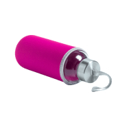 Gourde de sport en verre - 420 ml - Revêtement néoprène rouge avec dragonne_2