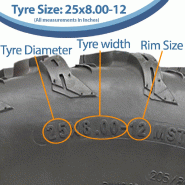 25x8.00-12 Pneus ATV 205/80-12 4ply P3080 OBOR Pinacle 61K Road Legal (Set of 2)_2