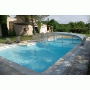 Abri piscine bas Azur - télescopique manuel en aluminium et polycarbonate traité UV_2