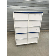 Meuble de laboratoire d'occasion à 10 tiroirs - sur pieds métal - ATEX - P21091168_2