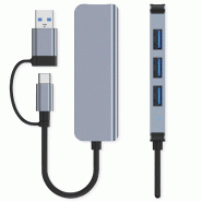 VALUE Hub métallique 4 ports type A, (1x USB 3.2Gen1 + 3x USB 2.0), câble de raccordement type A+C_2