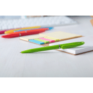 Stylo à bille en plastique - couleur vert citron - encre bleue - 6g_2