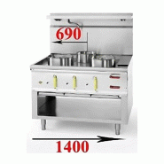 Fourneau wok 3 bruleurs jumbo avec rideau d'eau asia ii cr BERTRAND - jumbo_2