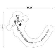 Jeu à corde agilité en acier inoxydable pour aire de jeux - 27m - conforme EN1176 - Référence BT16240_2