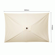 Parasol rectangulaire Bolero Seville 2x3m crème_2