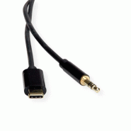ROLINE Adaptateur Type C - 3,5mm Audio, M/M, noir, 3 m_2