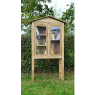 Boîte à livres en bois résineux classe IV - sur pieds - grande capacité de stockage_2