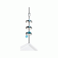 Étagère de bain/douche à ventouse - argent et noir - premium_2