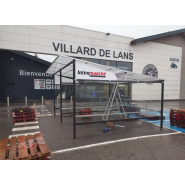 Abri pour chariot à toiture droite en pente - Profondeur 4350mm x l2330mm x h2600mm - EVO 5 - Le temple du mobilier_2