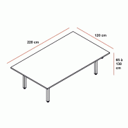 Table de réunion hauteur réglable électrique - MDD - Non, Blanc_2