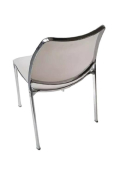 Chaise Visiteur / Réunion blanche d'occasion - polypropylène blanc et métal chromé - design contemporain_2