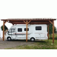 Abri camping-car ouvert douglas / structure en bois / toiture à deux pans en tuile / 3.74 x 3.20 m_2