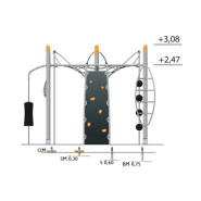 Structure multi-jeux 5 à 12 ans - Agito Corro gris - 8002167-2 - Hags - Fondation à enterrer_2