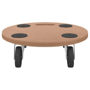 Vidaxl chariots sur roulettes 2 pcs rond bois d'ingénierie 154887_2