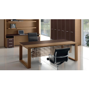 Bureau de direction contemporain et élégant - Arche - bois et cuir de grande qualité_2