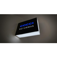 Enseigne lumineuse drapeau avec faces ajourées et profils en plexiglas - Personnalisable_2