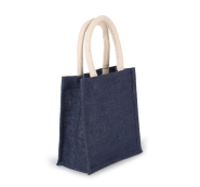 Sac réutilisable style cabas en toile de jute - petit modèle - poignées en coton - Réf: KI0272 - Marque Kimood_2