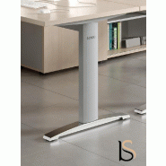 Bureau avec crédence de rangement - MDD - 160, Alu, Oui, Bouleau clair_2