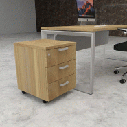 Caisson à roulettes 3 tiroirs uni - MOBEL LINEA - Chêne veiné_2