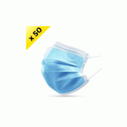Masque anti-projection 3plis (type chirurgicaux) bleu boite de 50_2