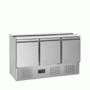 Saladette GN1/1 avec capot télescopique - 3 portes pleines à charnières | Tefcold - SA1365_2