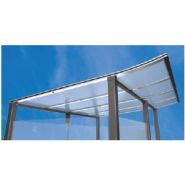 Abri fumeurs simple et élégant - MODULO - Longueur 2500 ou 5000 mm - Profondeur 2000 ou 3400 mm - Hauteur sous toiture mini 1942 mm, maxi 2100 mm_2