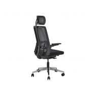 Fauteuil ergonomique TUXEDO - dossier résille, assise rembourrée, mécanisme synchrone, base aluminium_2