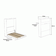 Armoire lit escamotable Mykonos - chêne / beige - couchage 140x200 cm - éclairage LED intégré et fabrication européenne_2