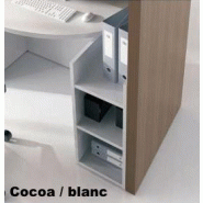 Bureau d'accueil oval avec parties haute et basse - MDD - Blanc, Wengé, A droite_2