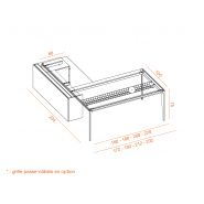 Bureau de direction en bois Wilson avec retour sur caisson - Design minimaliste - Fabriqué en Italie_2